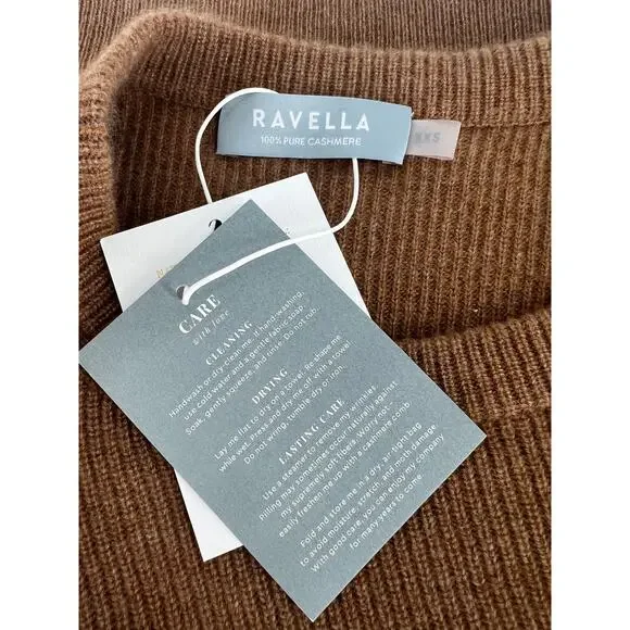 Ravella Ribbed Brown Camilla Luxe Cashmere Sweater